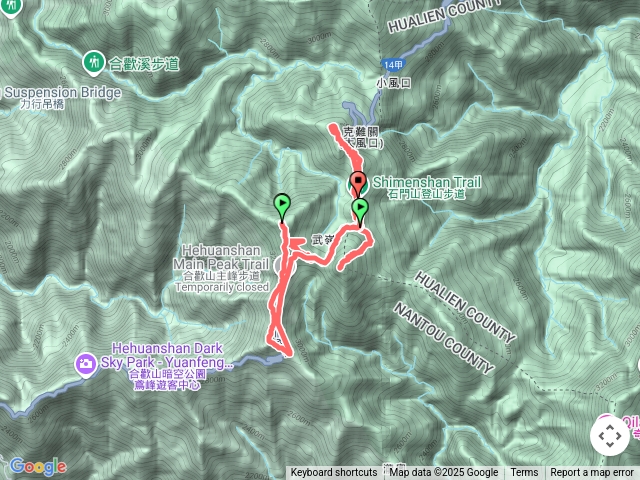 石門山.石門山北峰.后歡尖.合歡東.主.南峰