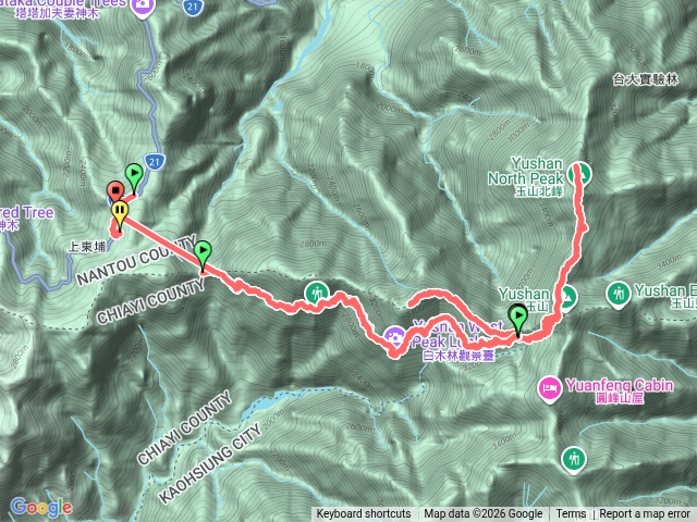 玉山登山口-玉山北峰-北北風-西風-玉山登山口登出預覽圖