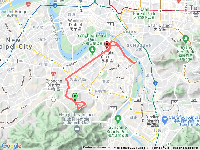 2021-10-30 早上中和圓通寺登山步道健行、下午永和市區健走