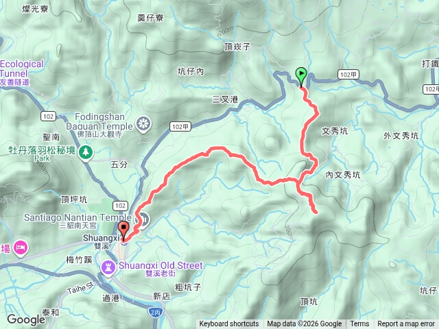2026 06 07嶺頭觀日步道~九份坑山~西九份坑山~西九份坑山前峰~南天宮~雙溪火車站