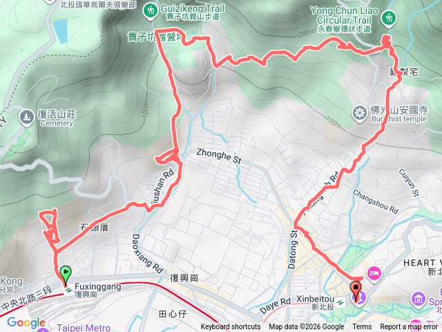 捷運復興崗站 嗄嘮別公園 三層崎公園 小牛埔步道 貴子坑水土保持教學園區 阿昌林道 捷運新北投站預覽圖