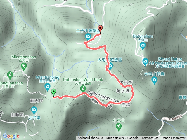 二子坪-大屯西南峰-大屯坪-二子坪