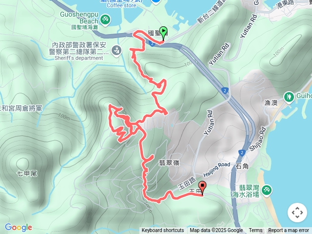2025-06-20野柳國聖埔神主嶺古道東段北八斗山主東南峰夏綠蒂山下47號橋玉田站.gpx