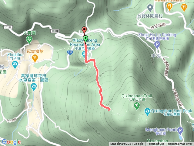 小油坑陽金共公路停車場至七星山南峰觀鷲臺原路來回