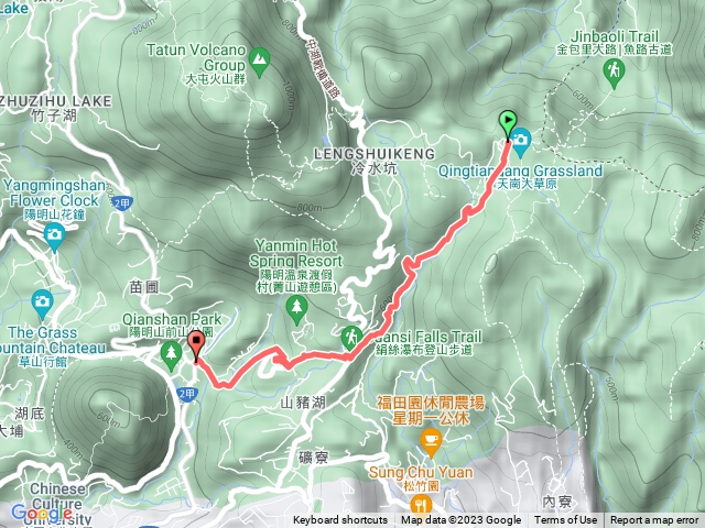 擎天崗遊客服務站-絹絲瀑布-中山樓