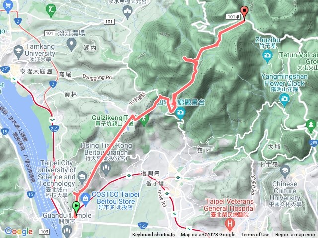 20230108臺北大縱走第一段關渡到二子坪