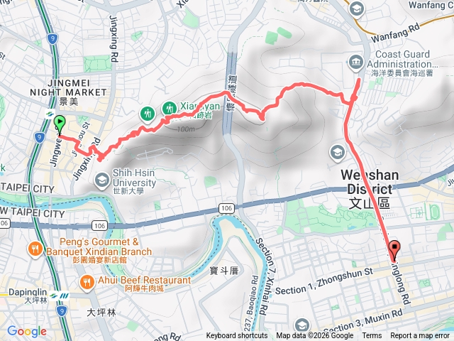 景美夜市仙跡岩海巡署登山口