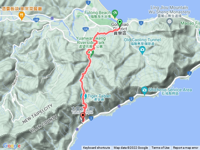 草嶺古道福隆車站到大里天公廟