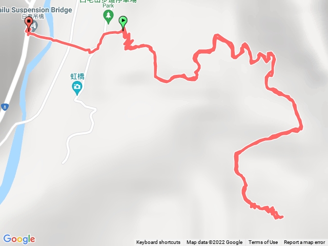 白鹿吊橋到白毛山登山口