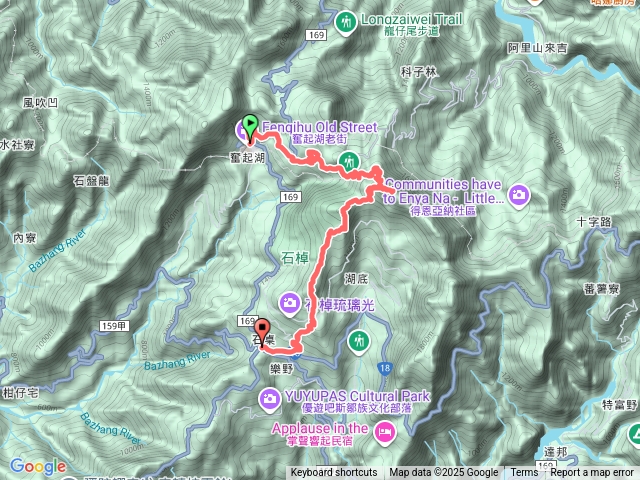 奮起湖老街→多林登山口→樹石盟→大凍山→石獅象→霹靂山→樂野山→石棹