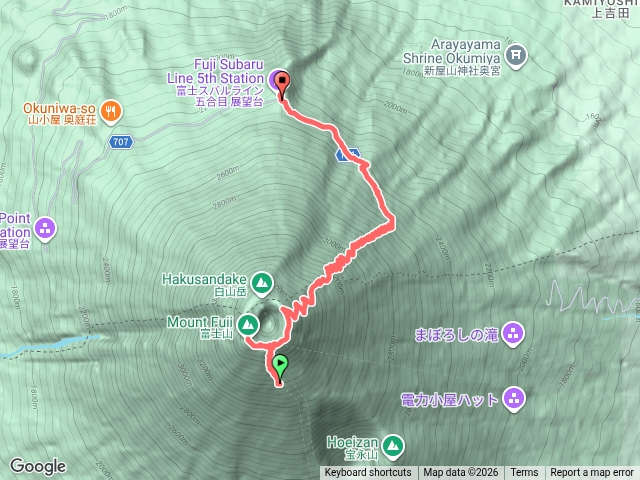 115/07/16日本富士山，九合目住宿，起登富士頂，下吉田登山口。預覽圖
