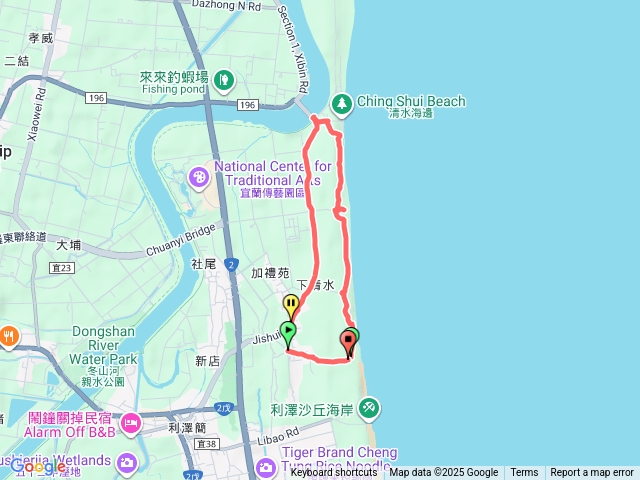 宜蘭濱海自行車道新水段環走預覽圖