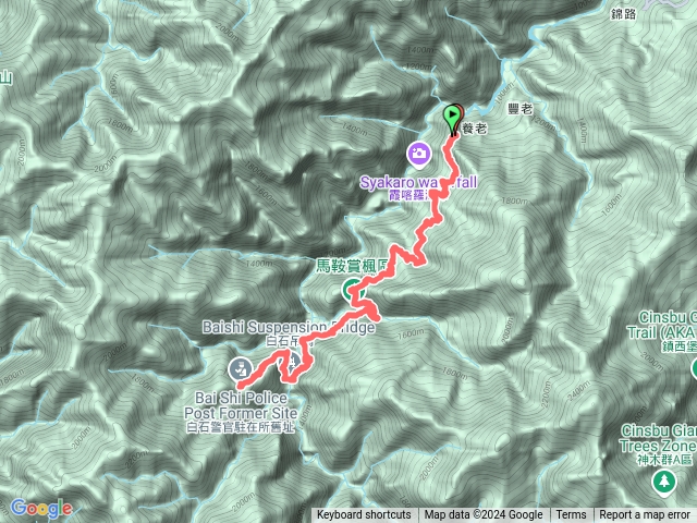 霞喀羅古道養老登山口至白石駐在所預覽圖