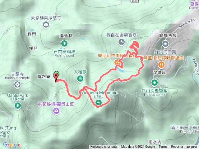 石門路70號登山口-直上山中湖-再直上文筆山-先原路折返回環湖步道-再到將軍嶺-天上山縱走-五城山-