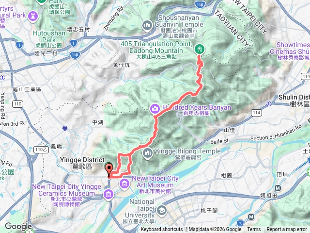 鶯歌中國砂輪到大棟山405高地來回預覽圖