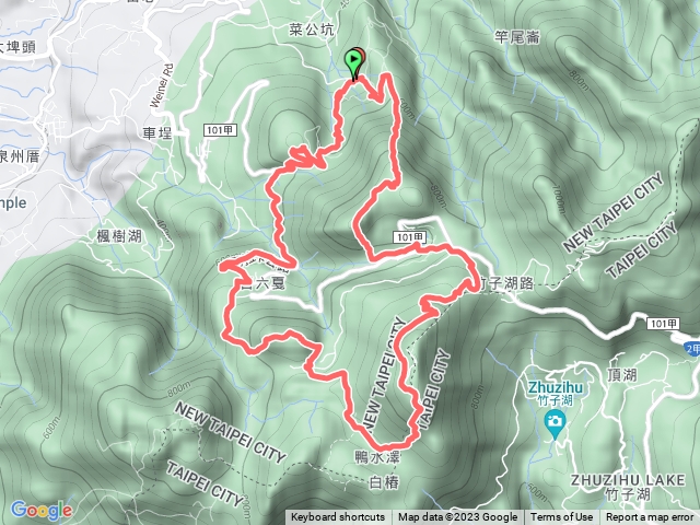 烘爐山、百拉卡山、菜公坑山、二子山、大屯山O型