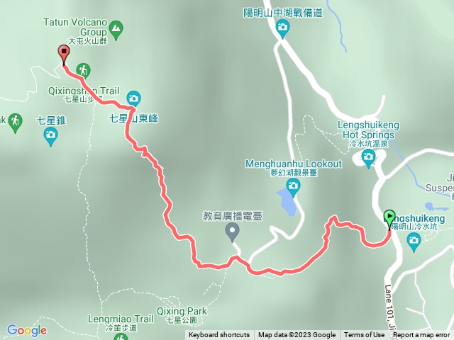 2023.02.17冷水坑—》 七星山主峰07:00起登