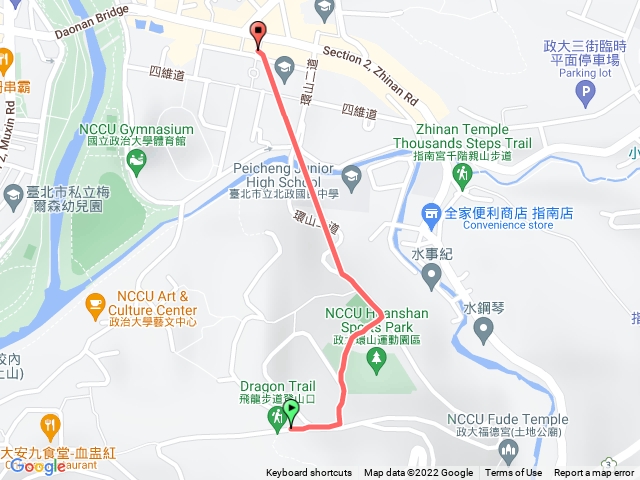 飛龍步道口到政大正門