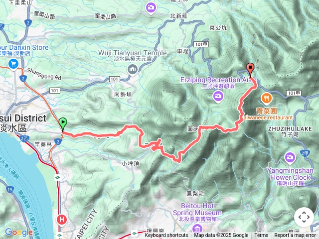 大屯山群峰-輕軌鄧公站到二子坪