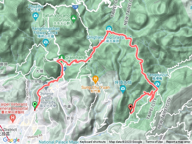 天聖縱走(天母古道+絹絲瀑布+擎天崗+頂山+風櫃嘴+聖人瀑布)