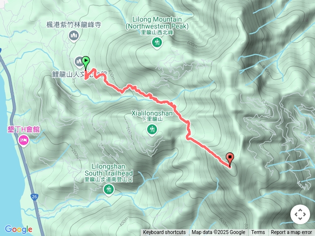 屏東－臺灣百大必訪步道里龍山自然步道202503210947(上山軌跡)