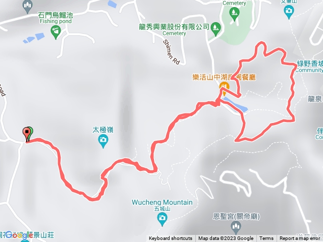 石門路70號登山口-直上山中湖-繞湖一大圈回山中湖-原路折返回70號登山口