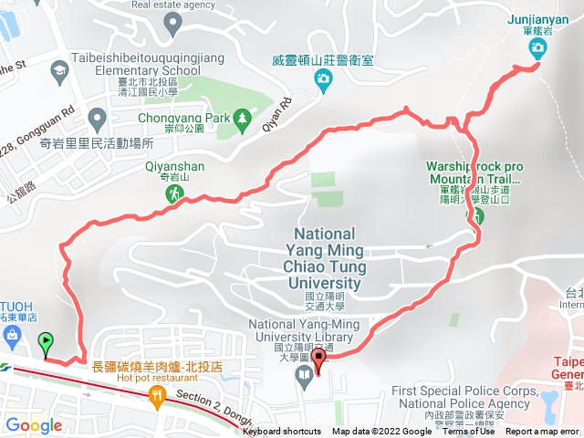 唭哩岸-奇岩山-唭哩岸山-軍艦岩-陽明大學