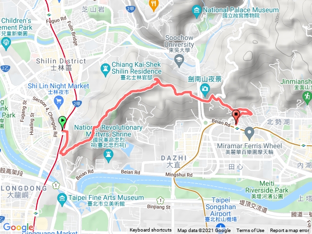 圓山親山步道- 劍潭站-劍南路站