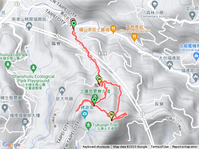 山豬窟尖>山豬窟尖西南峰>土庫岳>土庫岳東峰