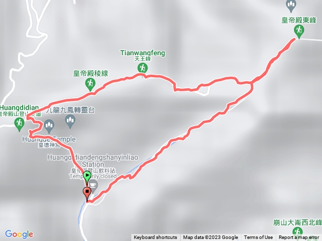 東峰登山口-天王峰-皇帝殿東峰-東峰登山口