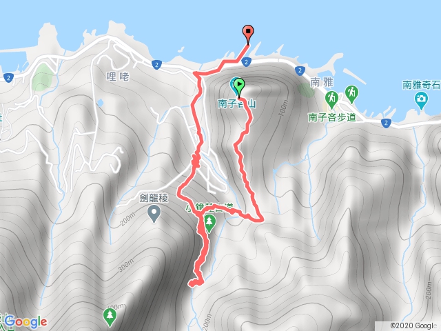 南子吝→小錐麓→小鬼瀑布→四方亭 →台二線