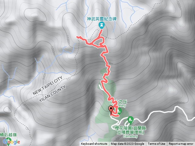 烘爐地山、神武英靈紀念碑、渭水之丘