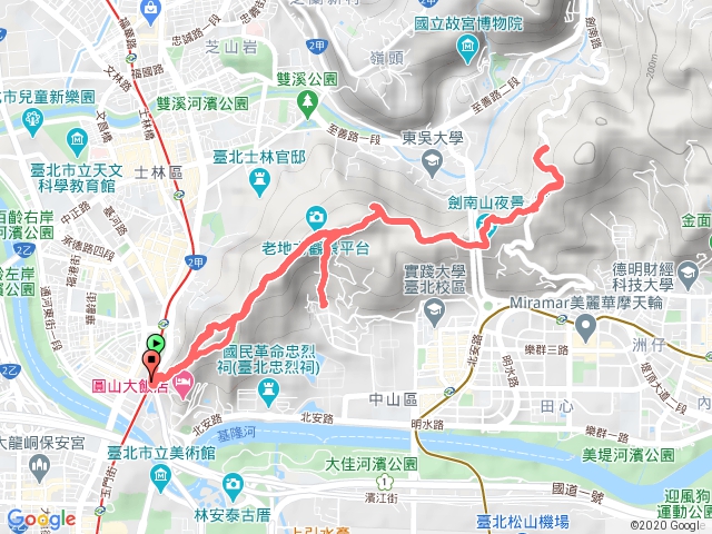 劍潭-金面山-通北街來回