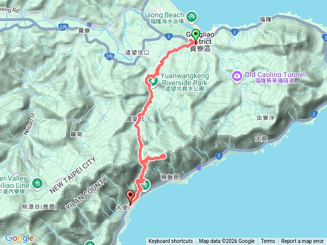 福隆火車站＞遠望坑＞草嶺古道＞桶盤堀尖＞大里火車站預覽圖