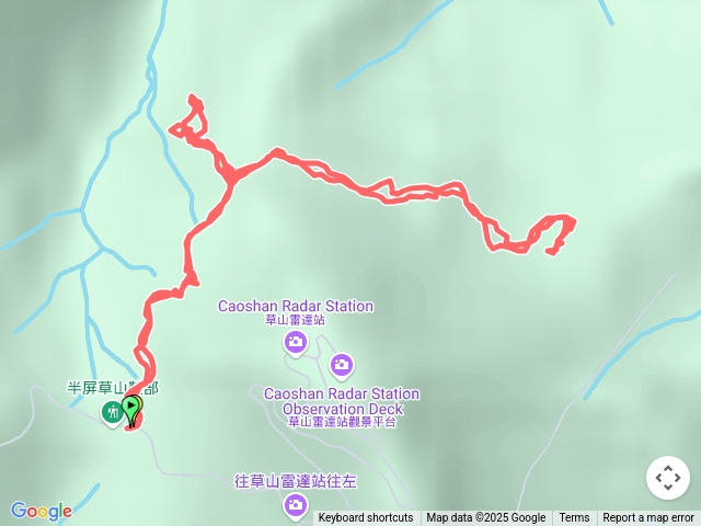 草山戰備道--半屏大瀑布--草山東北峰