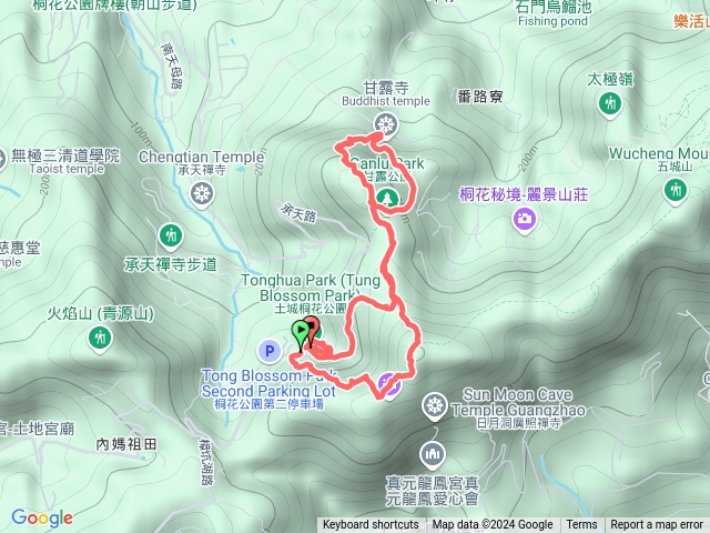 土城天上山、甘露寺、桐花公園