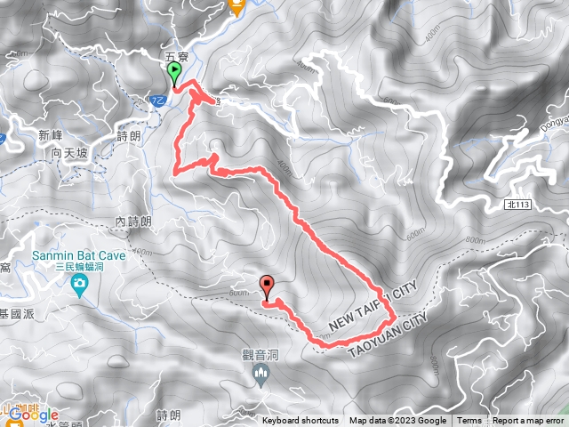 三峽內詩朗山稜線上金平山下金平山西稜