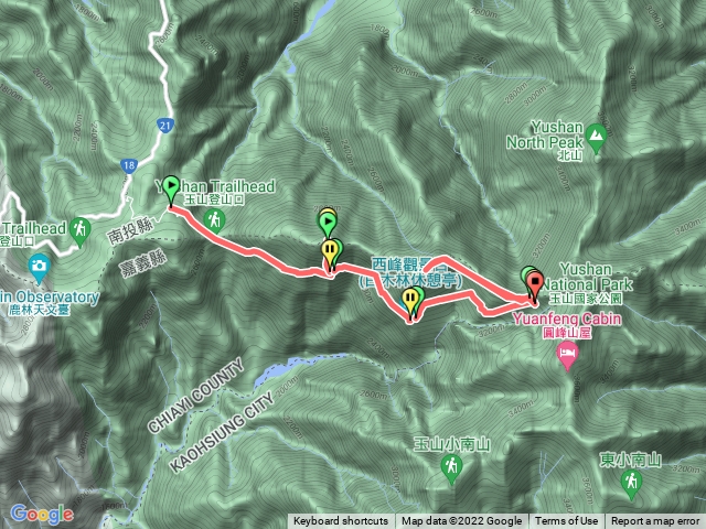 玉山前峰、排雲山莊、玉山西峰