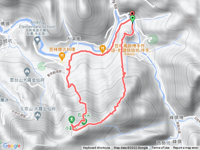 2022-05-22藤寮坑5之1號-藤寮坑山-永定坑山-鳥嘴岩-鳥嘴尖-石霸尖(黃帝殿東北峰)- 小霸尖-蚯蚓坑山(後厝山)O型