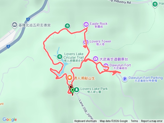 情人湖、老鷹岩、大武崙山O型預覽圖