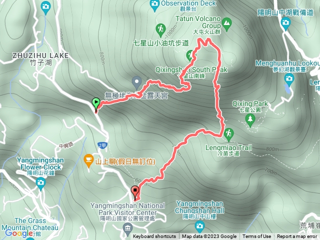 竹子湖2-2號起點七星山苗圃路
