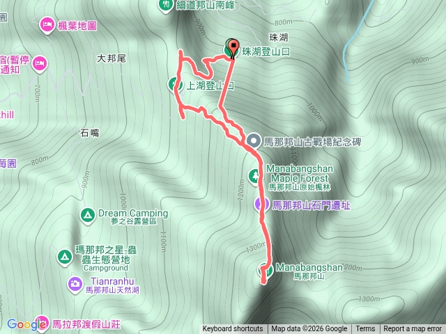 20260416馬那邦山登山步道珠湖段至三角點原路返回預覽圖