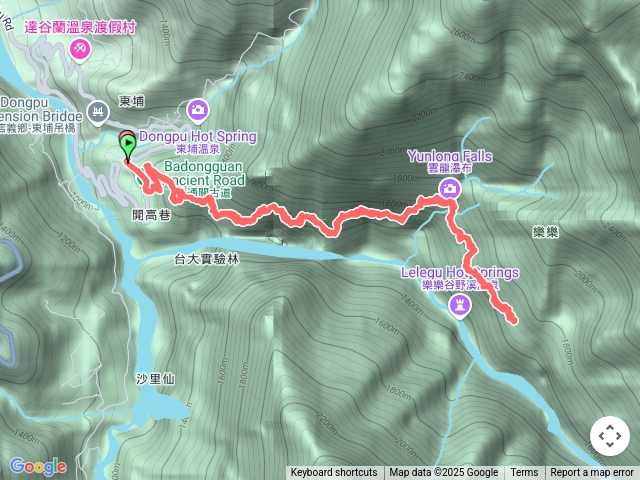 八通關雲龍瀑布步道樂樂山屋