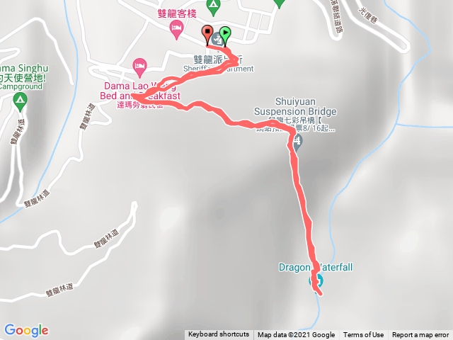 七彩吊橋雙龍瀑布