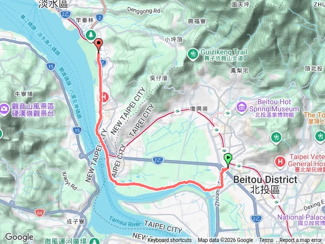 北投八仙-捷運紅樹林