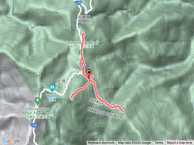 合歡山東峰、合歡尖山、石門山、小奇萊山