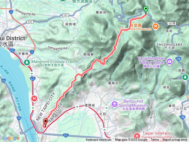 二子坪下清天宮到關渡捷運站