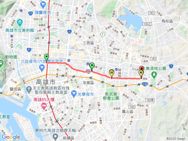 高雄車站到鳳山車站