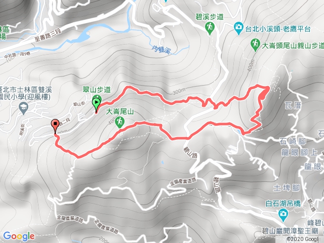 翠山步道－大崙頭山－大崙湖－大崙尾山－中社路