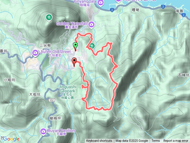 瓜山國小-六坑斜坡索道-黃金二稜-哈巴狗岩-復興山-黃金眼-牛伏礦體-半屏山-黄金博物館預覽圖